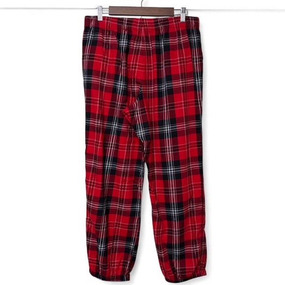 Victorias Secret Red Plaid Pajama Jogger Cotton & Viscose Blend Size Large - Picture 3 of 9